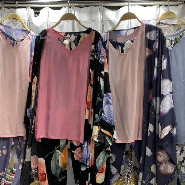 Silk made sleepwear in the exhibition hall in Al Shaab Village.#sleepwear #pajama #dress #silk #price #offer #shopping #exhibition #Alshaab_village #Sharjah #UAE