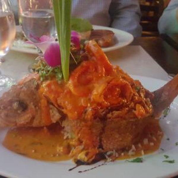 Pargo Relleno is amazing ! You have to try it. It's a whole red snapper, stuffed with coconut Rice and seafood on top. 😍 it's delicious !