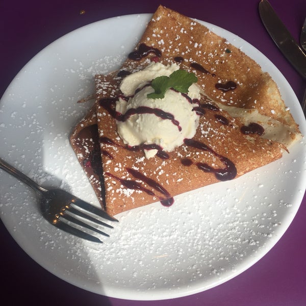 We had the Berry Nutella and cinnamon and sugar crepes and they were both amazing.