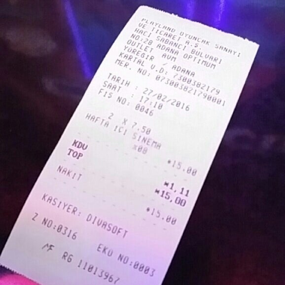 Park Adana Sinema Bilet Fiyatları