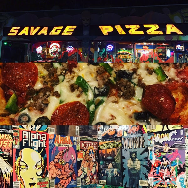 The pizza crust is on point and I love the comic book theme.