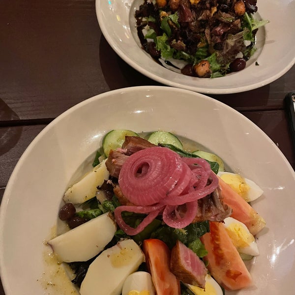 Salads (duck and nicoise) are niceee and filling