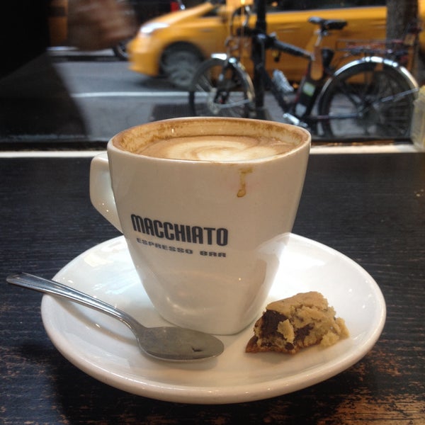 Good chocolate chip cookie. Bitter cappuccino.
