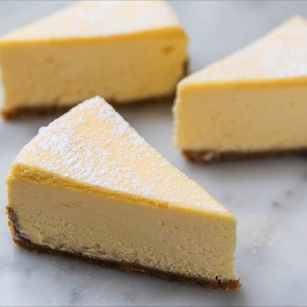 'Cheesecake': An almost weightless, impossibly fluffy, lactic & lemony slice of heaven. Combines Philadelphia cream cheese, a crumbled Arnott's biscuit crust and secrets she's not willing to divulge.