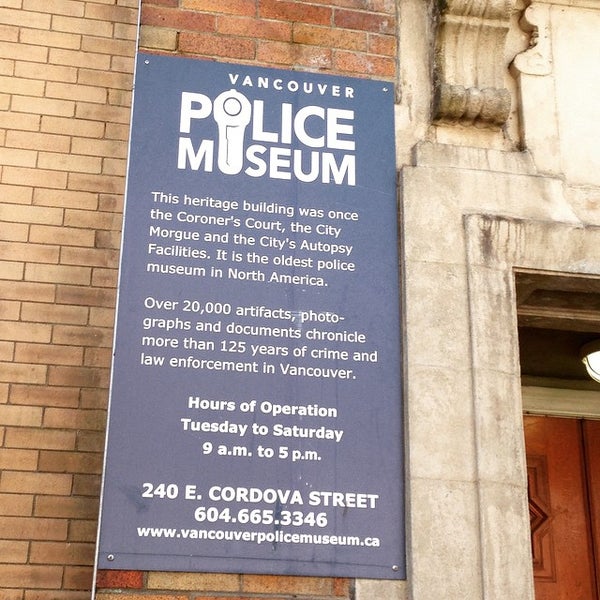 4/19/2015 tarihinde Aqua J.ziyaretçi tarafından Vancouver Police Museum'de çekilen fotoğraf