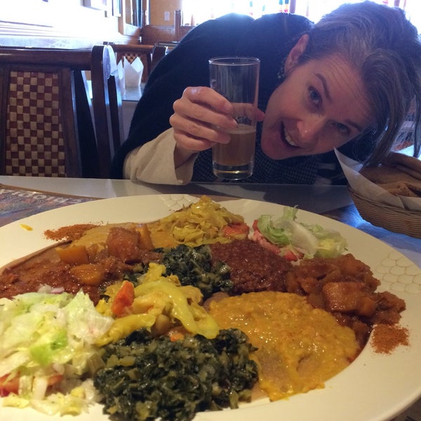 Photo taken at Messob Ethiopian Restaurant by Asbed B. on 11/30/2016