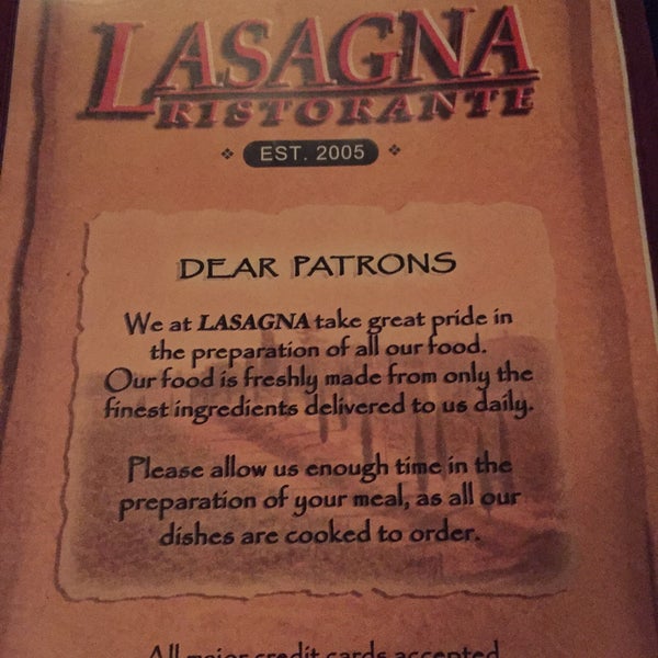 Снимок сделан в Lasagna Restaurant пользователем Todd D. 3/12/2016