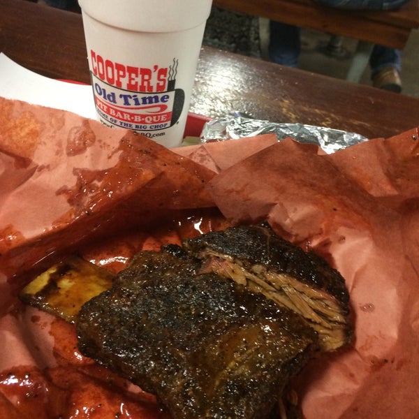 Photo taken at Cooper&#39;s Old Time Pit Bar-B-Que by Rex C. on 6/27/2015