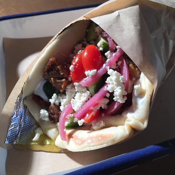 The pork shoulder wrap is the best greek food in SF, making our list of "The Tastes That Make the City: SF Edition."