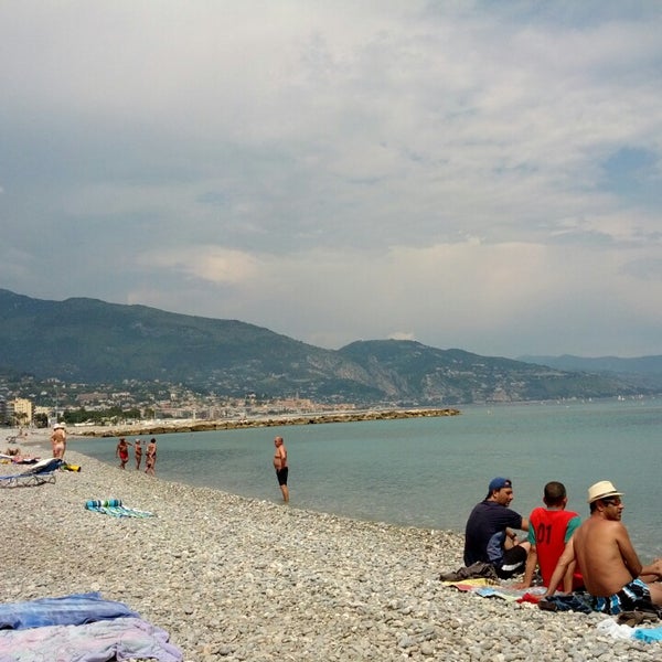 Photo taken at Plage de Roquebrune Cap Martin by Stefano C. on 6/7/2013