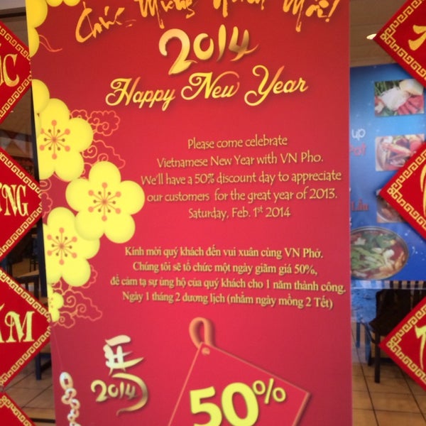 February 1st, 50% off your whole table! Dine-in only. Happy New Year!!!