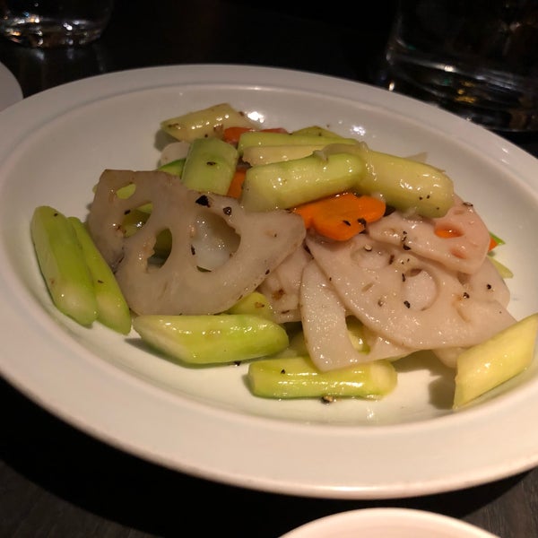 Avoid the fried squid, it’s rubbery. Everything is ok, asparagus and lotus root is not bad, overall the food is evocative of the qualities found in a Cheesecake Factory or a PF Chang’s