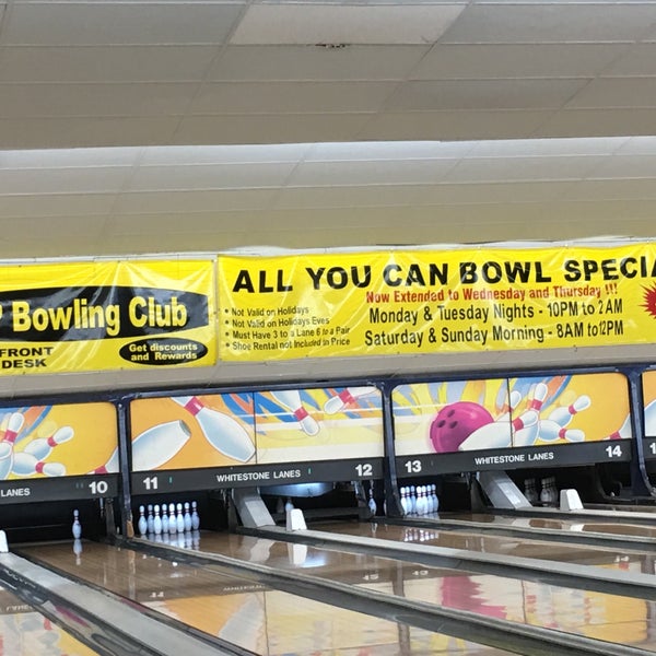 Photo taken at Whitestone Lanes Bowling Centers by Jessica L. on 4/16/2018