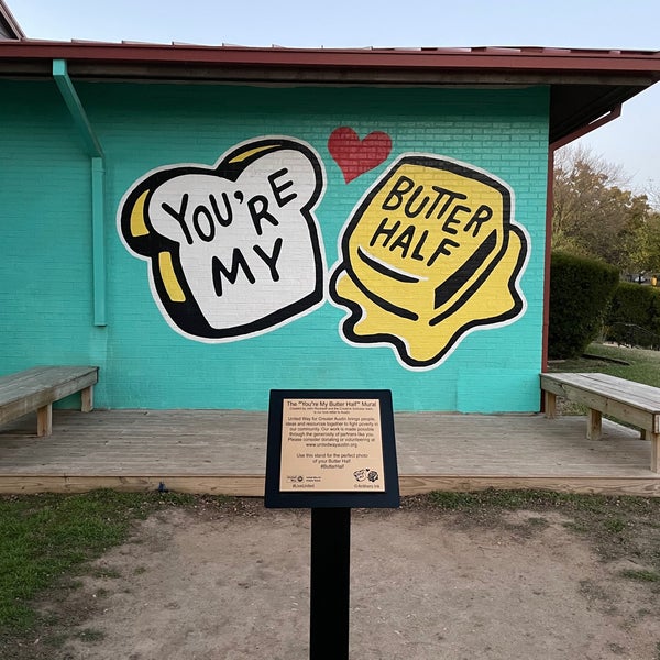 Photo taken at You&#39;re My Butter Half (2013) mural by John Rockwell and the Creative Suitcase team by Cat C. on 12/6/2020