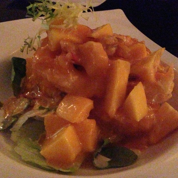 They have amazing rock shrimp with mangos and a ginger-miso dressed salad underneath.