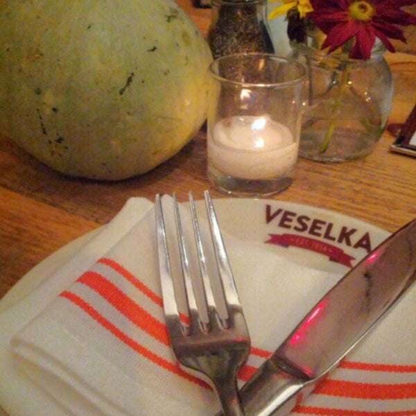 Photo taken at Veselka Bowery by Andrew C. on 10/21/2012