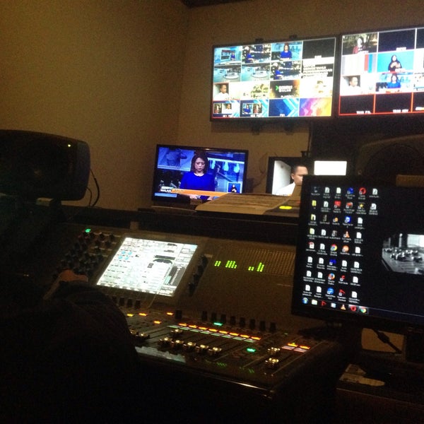 Audio broadcast. Broadcast studio.