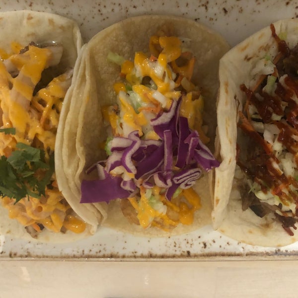 I got a taco trio - one each of brisket, catfish and bahn mi. The only bad thing was trying to decide which one was best. I settled on brisket but you should get one of each and decide for yourself.