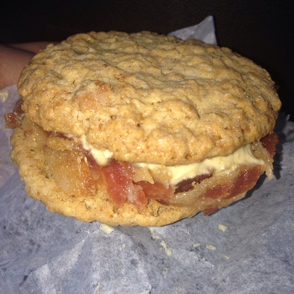 U must try the bacon maple cream oatmeal cookie sandwich! Sounds weird but it was flippin' Delish like its namesake!