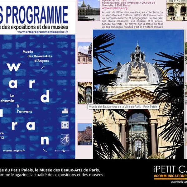 ※ PHOTOGRAPHIE ※ Photos du Musée du Petit Palais, le Musée des Beaux-Arts de Paris, pour Arts Programme Magazine, l'actualité des expositions et des musées.