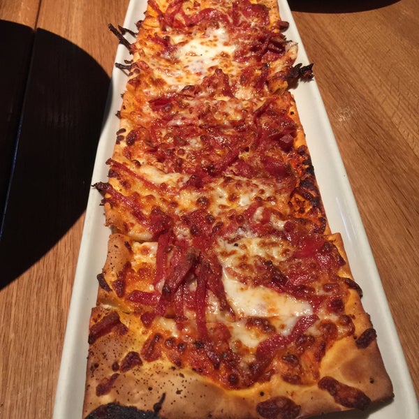 Flat bread pizza is a great deal on the happy hour menu