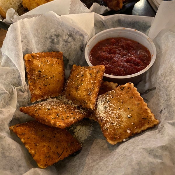 Burgers are just ok, but the toasted ravioli is amazing.
