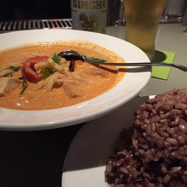Try the Red Curry with Tofu. Add brown rice!