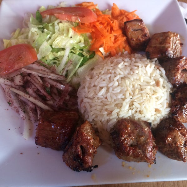 Lamb shish kebab is my favorite! Love both yoghurt version and the  one with rice/fries. Staff are not that welcoming. Chicken soup was terrible but everything else is fantastic