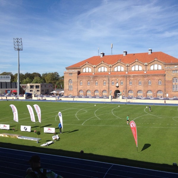 Photo taken at Østerbro Stadion by Fearghas M. on 9/7/2013