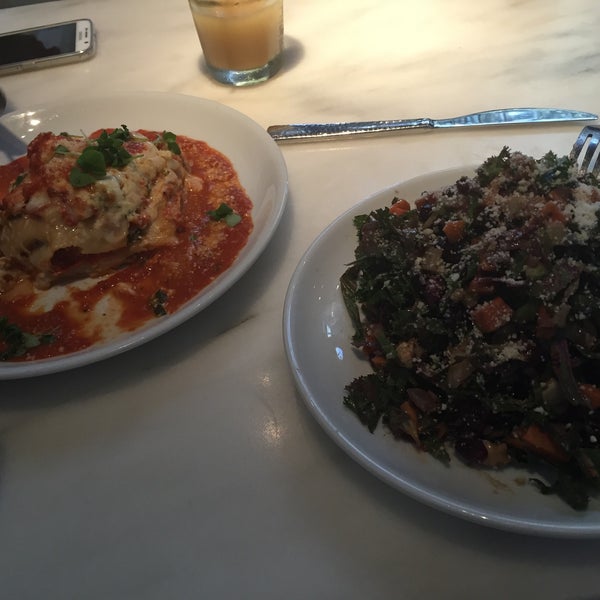 Vegetable lasagna & kale salad so good!