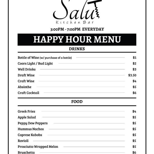 Great happy hour 3-7 pm everyday