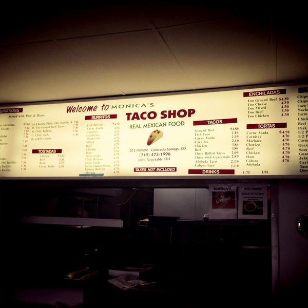 Monica's Taco Shop, 30 E Fillmore St, Колорадо-Спрингс, CO, monica ...