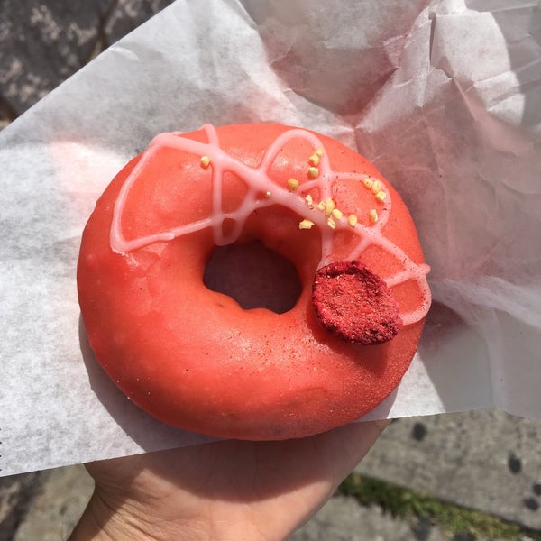 When I got here, only available option was a strawberry doughnut($3.25), but didn't disappoint me. It was good! Wanna come back for other unique doughnuts.