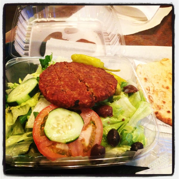 They customized my Greek salad  from chicken to veggie patty! ❤❤❤