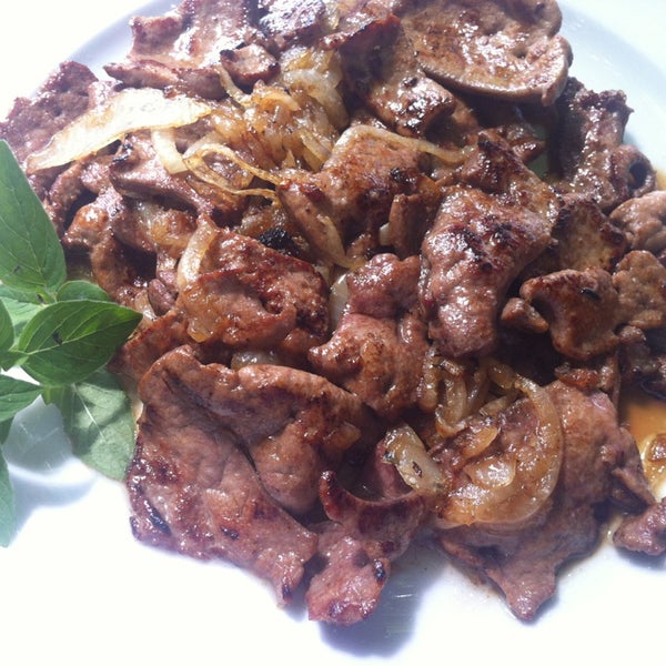 Roasted veal liver is a must