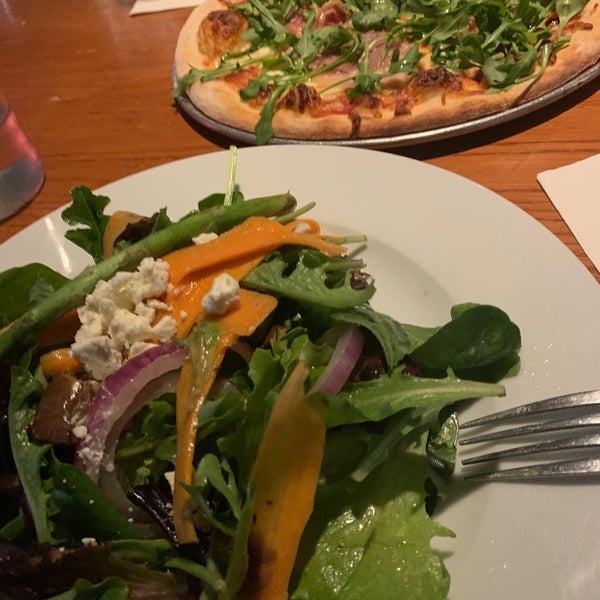 Pizza was good,salad was also okey.