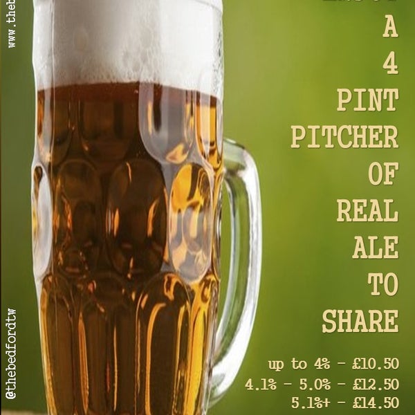 Get a 4 pint pitcher of real ale - reduced cost and perfect when watching the rugby!