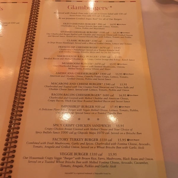 Cheesecake Factory Lunch Menu