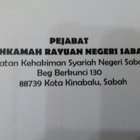 Kinabalu mahkamah syariah kota Mahkamah Syariah