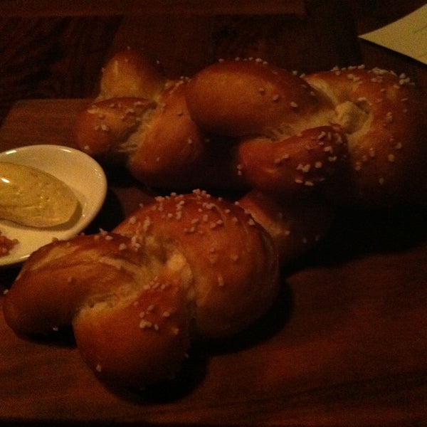 The pretzel infused with mustard butter comes with dinner - yum!