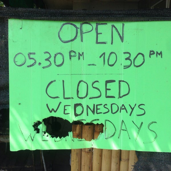Open daily 5:30 p.m. - 10:30 p.m. Closed at wednesday. We visited at wednesday, lucky us :))