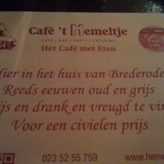Photo taken at Café &#39;t Hemeltje by Henk Jan K. on 8/17/2013
