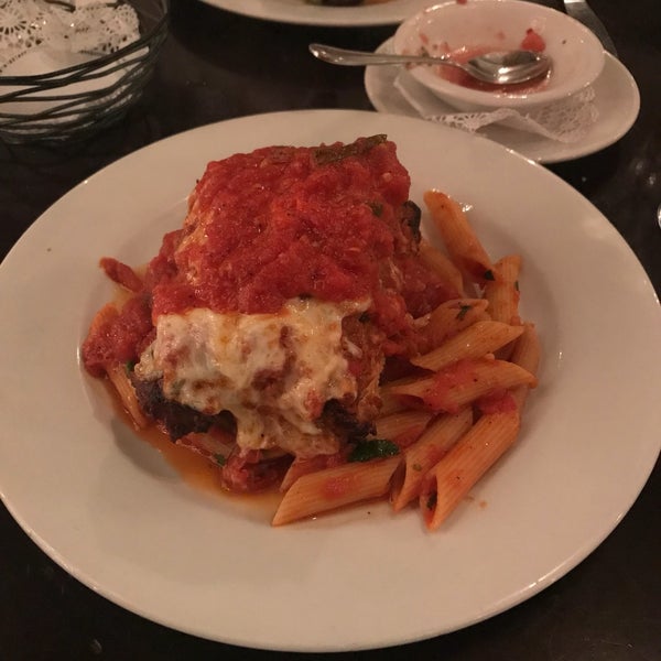 Our server, Noel, was obviously counting the minutes until his shift was over... eggplant parmigiana was delicious!