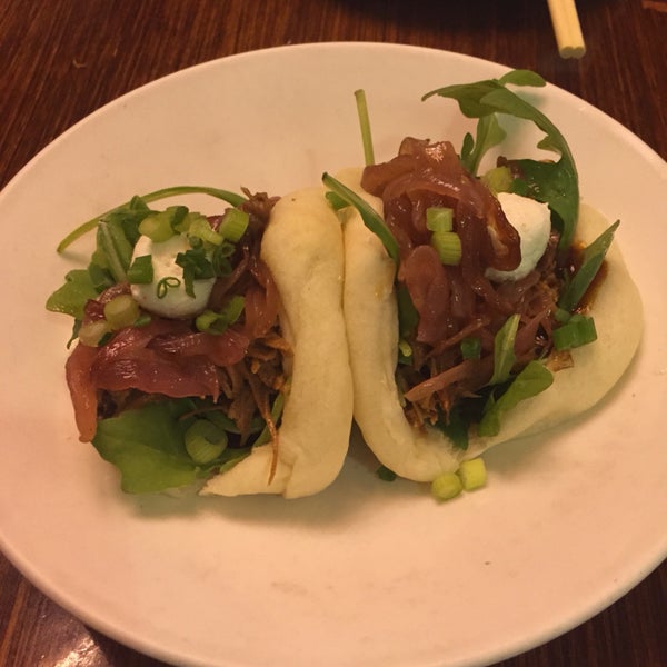 Try the duck buns. Great, cheap, filling and fresh!