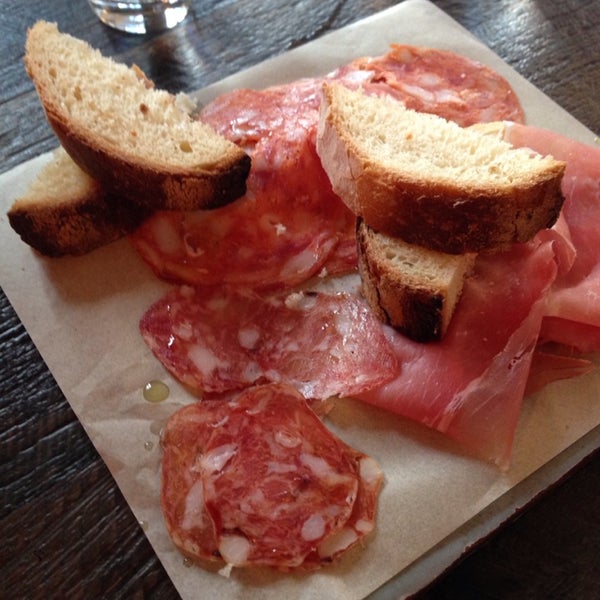 An assortment of italian snacks that can easily become a full meal. Salumi salut!
