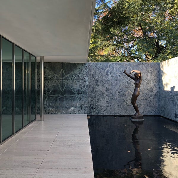 Photo taken at Mies van der Rohe Pavilion by Lorant P. on 12/10/2021