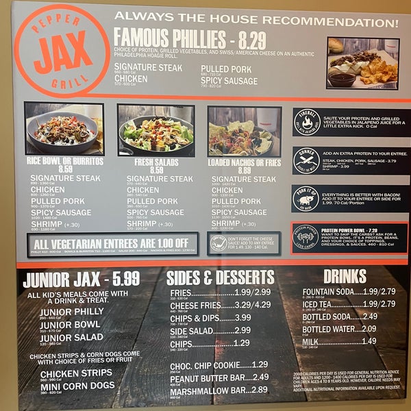Pepperjax menu sale