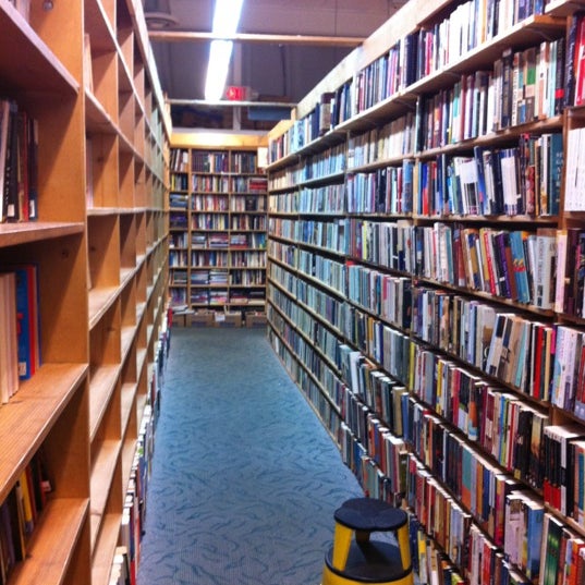 A fairly large selection of somewhat disorganized books which makes it fun if you're just there to look around.