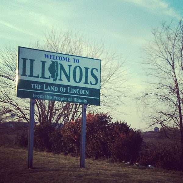 Illinois & Indiana State Line Border Crossing in Danville