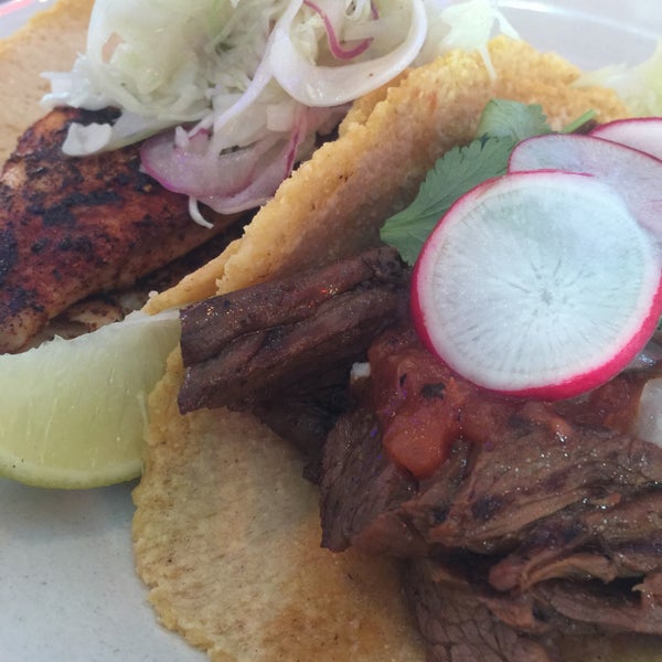 Delicious. Get the taco de carne asada, taco de pescado (fish grilled). Also the 3 homemade salsas with chips-- chips have a great seasoning. Taco shells are soft and homemade corn- delicious.